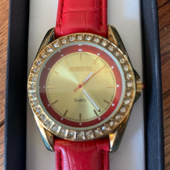 Red Leather Watch - Picture 2 of 3